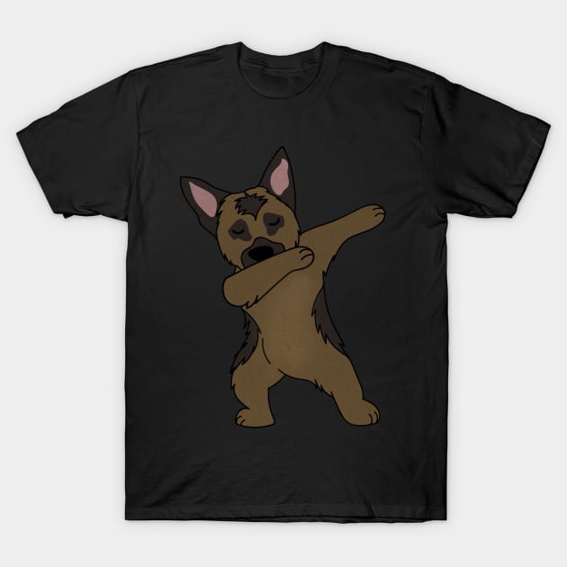 German Shepherd Dab Dance Funny Dabbing T-Shirt by dukito